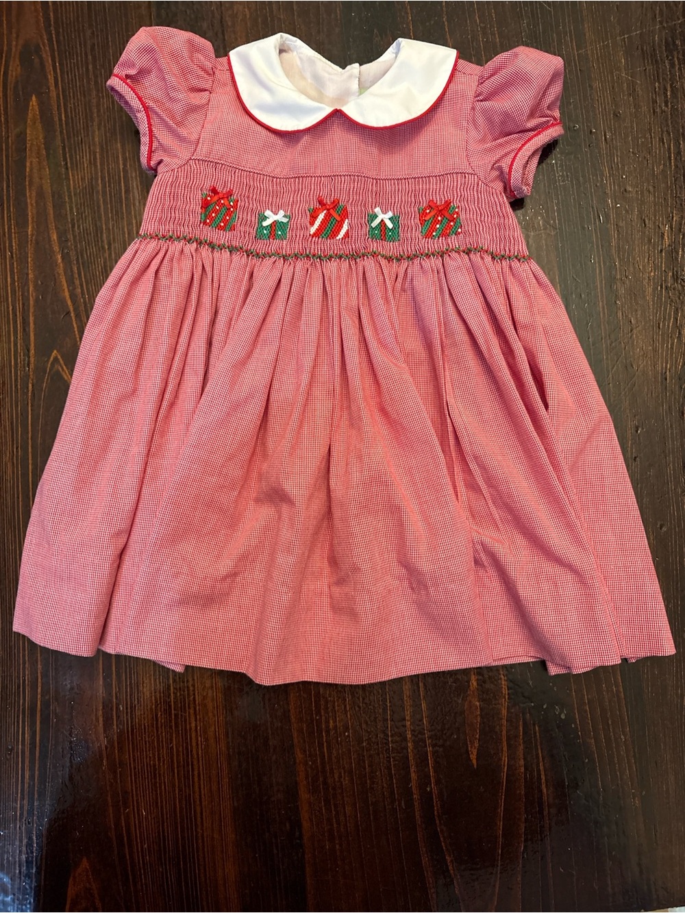 Velani Classics hand  Smocked Holiday Dress 24 months